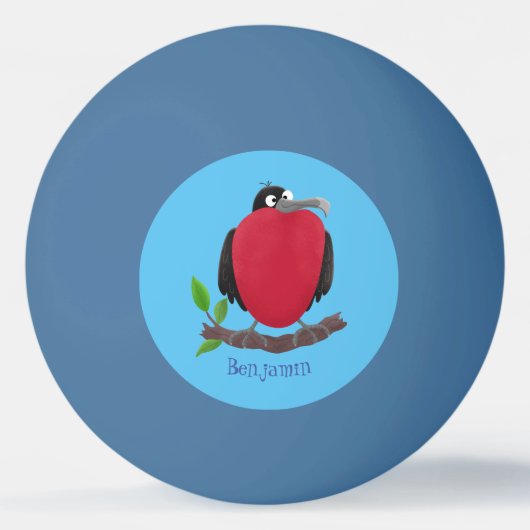 Funny magnificous frigate bird cartoon pingpongballen (Voorkant)