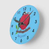 Funny magnificous frigate bird cartoon ronde klok (Hoek)