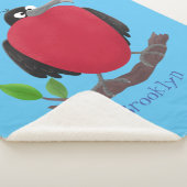 Funny magnificous frigate bird cartoon sherpa deken (3/4)