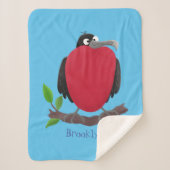 Funny magnificous frigate bird cartoon sherpa deken (Voorkant)