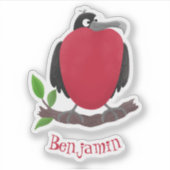 Funny magnificous frigate bird cartoon sticker (Voorkant)