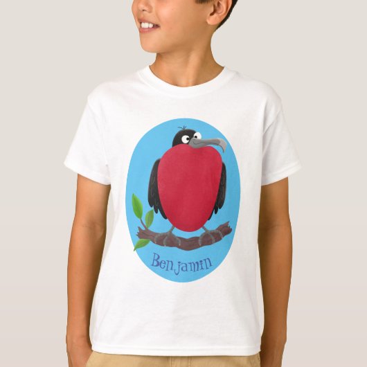 Funny magnificous frigate bird cartoon t-shirt (Voorkant)