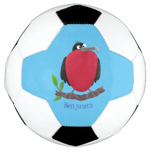 Funny magnificous frigate bird cartoon voetbal