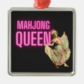 Funny  Mahjong Queen Metalen Ornament (Voorkant)