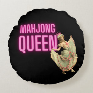 Funny  Mahjong Queen Rond Kussen
