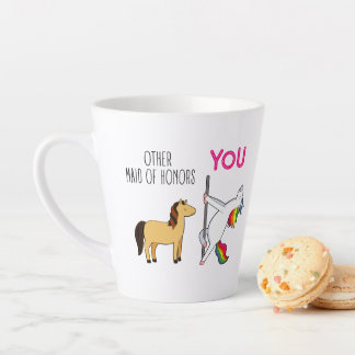 Funny Maid of Honor proposal, Cute Unicorn Latte Mok