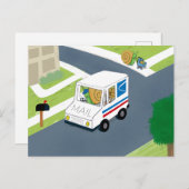 Funny Mail Man Mail Lady Dank je wel Briefkaart (Voorkant / Achterkant)