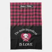 Funny Main Ingredient is Love Red Black Pset Theedoek (Verticaal)