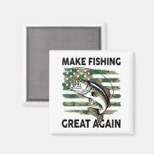 Funny Make Fishing Great Again Camo B Fish America Magneet (Voorkant / Achterkant)