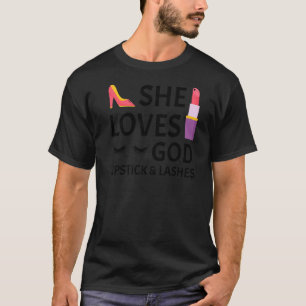 Funny Makeup Lipstick Art Girl Women Lashes & Lips T-shirt