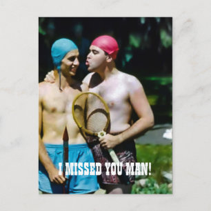 FUNNY MALE BONDING GUY BUDDIES POST COVID BRIEFKAART