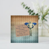 Funny  Male Fairy Senior Birthday Kaart (Staand voorkant)