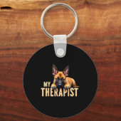 Funny Malinois Puppy My Therast Belgian Shepherd D Sleutelhanger (Voorkant)