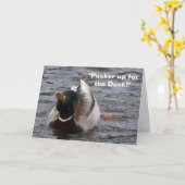 Funny Mallard Duck Carte d'anniversaire (Fleur jaune)