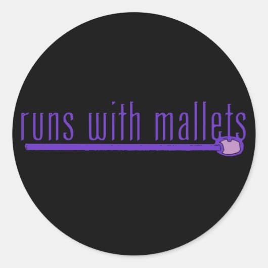 Funny Mallet Ronde Sticker (Voorkant)