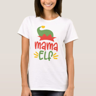 Funny Mama Elf Kerstmis T-shirt