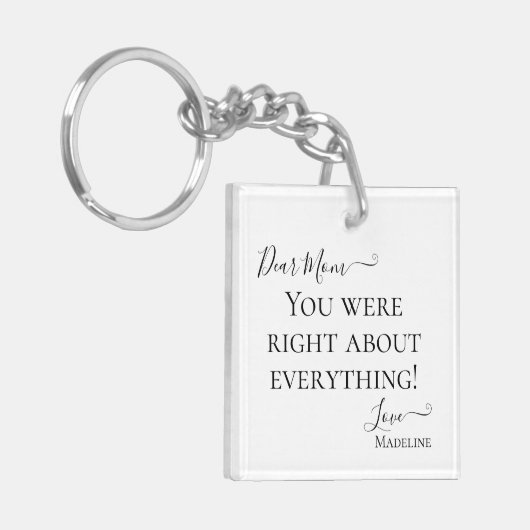 Funny mama Moeder Gezegde Modern Black en White Sleutelhanger (Voorkant Links)