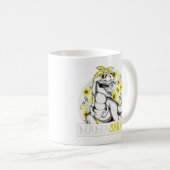 Funny Mama Saurus Sunflower , Dinosaur mam T Rex ( Koffiemok (Voorkant rechts)