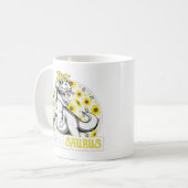 Funny Mama Saurus Sunflower , Dinosaur mam T Rex ( Koffiemok (Voorkant links)
