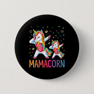 Funny Mamacorn Unicorn Costume Mam Moederdag Ronde Button 5,7 Cm