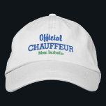 Funny Maman Casquette Officiel Chauffeur Nom Perso<br><div class="desc">Le casquette idéal pour la maman qui transporte toujours les enfants de l'activité à l'activité ! Ce casquette de baseball amusant présente les mots "Official Chauffeur" puis "Maman Your Name" ci-dessous (ou remplacer par votre texte). Modifiez facilement la couleur du texte et du casquette. Que vous soyez une mère occupée...</div>