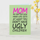 Funny Maman Obtenez la carte du bien et pour le ca (Fleur jaune)