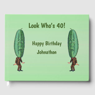 Funny Man Big Pickle Head Verrafte Face Birthday Gastenboek