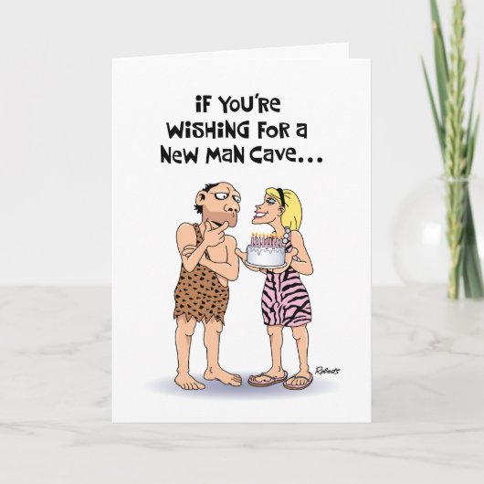 Funny Man Cave Birthday Card Kaart (Voorkant)