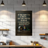 Funny Man Cave Duct Tape Fix It Poster Wall Art