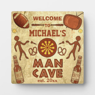 Funny Man Cave met Jouw naam Custom Fotoplaat