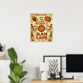 Funny Man Cave met Jouw naam Custom Poster (Thuiskantoor)