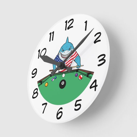 Funny Man Cave Pool Shark Wall Clocks Ronde Klok (Hoek)