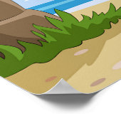 Funny Man Relaxing in Beach Hammock Poster (Hoek)