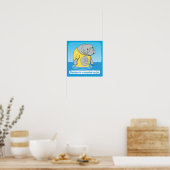 Funny Manatee in een Tea T-shirt Poster (Keuken)