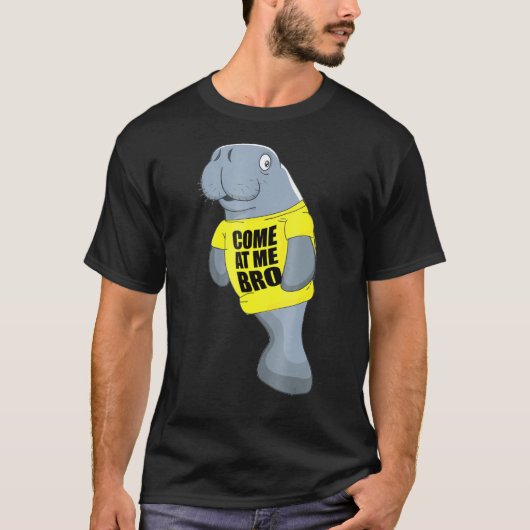 Funny Manatee Kom op me bro shirt (Voorkant)