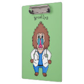 Funny mandrill dokter cartoon illustratie klembord (Links)