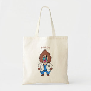 Funny mandrill dokter cartoon illustratie tote bag