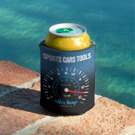 Funny Manly Car Odometer Speedometer Blue Glitter Blikjeskoeler