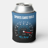 Funny Manly Car Odometer Speedometer Blue Glitter Blikjeskoeler (Blikje Achterkant)