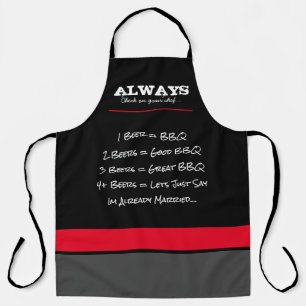 Funny Mannen Apron - zwart en rood Schort