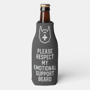 Funny Mannen Emotional Support Beard Joke Gift Flesjeskoeler