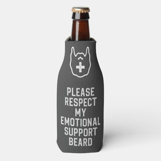 Funny Mannen Emotional Support Beard Joke Gift Flesjeskoeler (Fles Voorkant)
