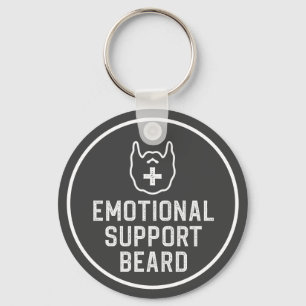 Funny Mannen Emotional Support Beard Joke Gift Sleutelhanger