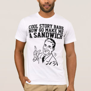 FUNNY MANNEN RETRO T-Shirts, MAAK ME EEN SANDWICH T-shirt