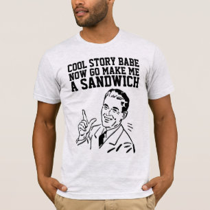FUNNY MANNEN RETRO T-Shirts, MAAK ME EEN SANDWICH T-shirt