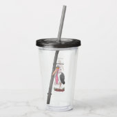 Funny marabou stork cartoon acryl drinkbeker (Achterkant)