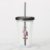 Funny marabou stork cartoon acryl drinkbeker (Voorkant)
