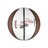 Funny marabou stork cartoon basketbal (Verticaal)