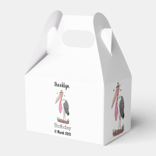 Funny marabou stork cartoon bedankdoosjes (Achterkant)