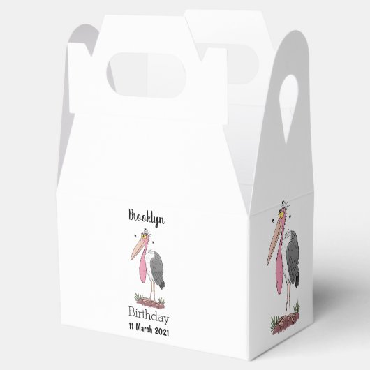 Funny marabou stork cartoon bedankdoosjes (Geopend)
